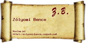 Zólyomi Bence névjegykártya